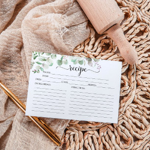 Cartes de Recettes pour Baby Shower au feuillage d