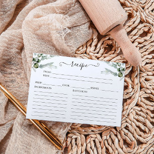 Cartes de recettes pour Baby Shower de mariage ave
