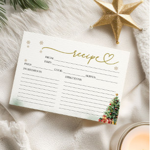 Cartes de recettes pour douche de mariée de Noël