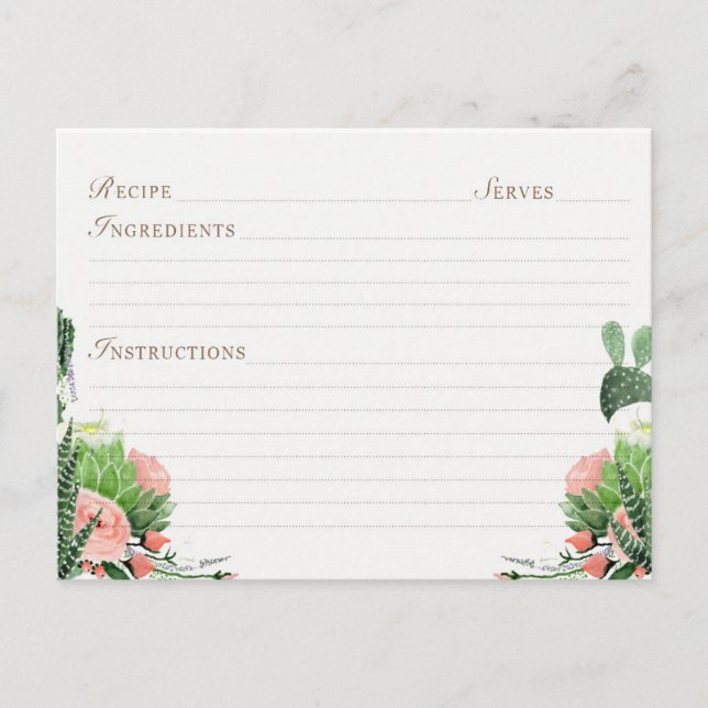 Cartes de recettes pour enterrement de vie de jeun (Devant)