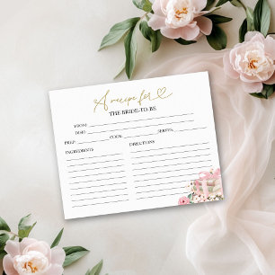 Cartes de recettes pour la fête de mariage de A Ne