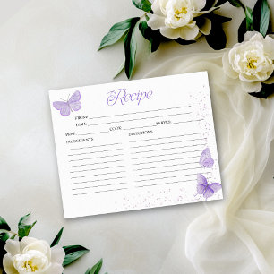 Cartes de recettes pour la fête de mariage Papillo