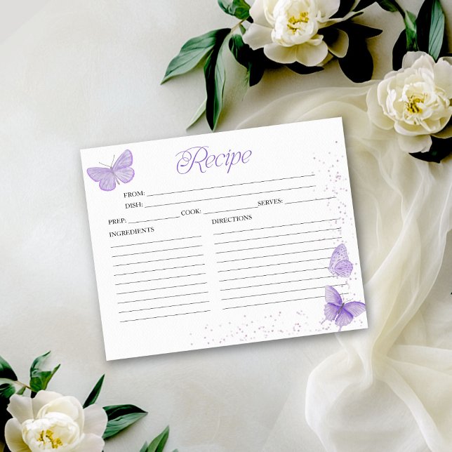 Cartes de recettes pour la fête de mariage Papillo (Créateur téléchargé)