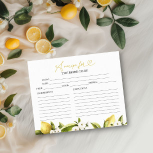 Cartes de recettes pour une baby shower au citron