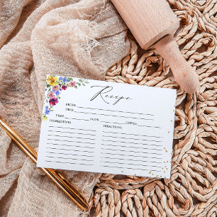Cartes de recettes pour une baby shower bohème ave
