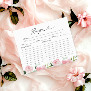 Cartes de recettes pour une Baby Shower Florale au