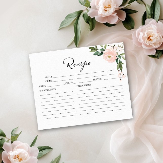 Cartes de recettes pour une douche de mariée flora (Créateur téléchargé)