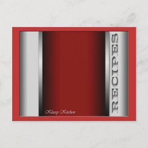 Cartes de recettes rouges sophistiquées