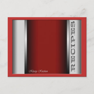 Cartes de recettes rouges sophistiquées