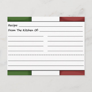 Cartes de recettes vierges Cute Chef