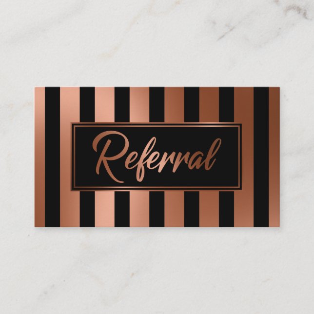 Cartes de recommandation à rayures verticales cuiv (Devant)