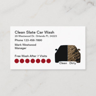 Cartes de récompense de lavage de voiture sale pro