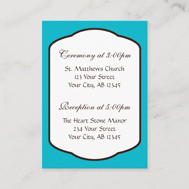 Cartes de référence pour Mariage Brown et blanc Aq (Devant)