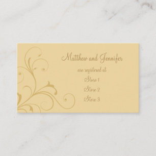 Cartes de Registre Cadeau Mariage Jaune Personnali