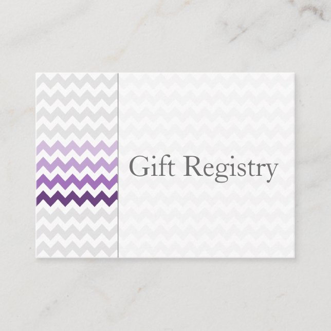 Cartes de Registre Cadeaux Ombre Mod chevron viole (Devant)