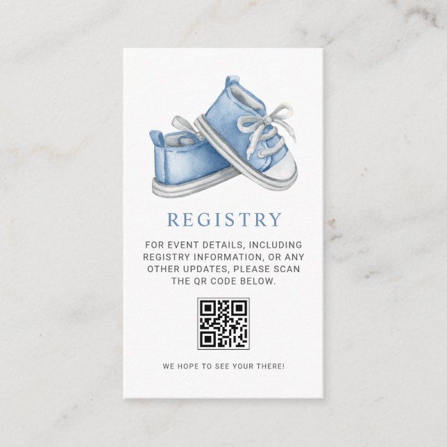Cartes de registre de cadeaux de bébé avec code QR (Devant)
