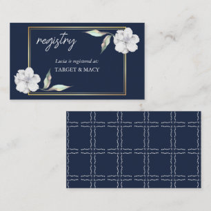 Cartes de registre de douche de mariage à cadre or