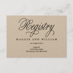 Cartes de Registre - Script élégant