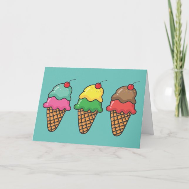 CARTES DE REMARQUE DE CÔNES DE CRÈME GLACE (Devant)