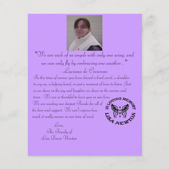 Cartes de remerciement (Devant)