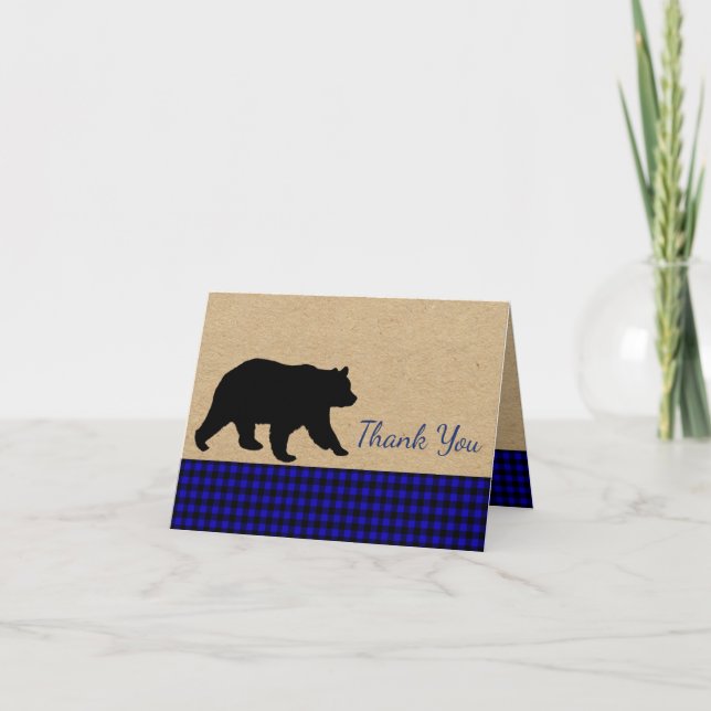 Cartes de remerciement à l'ours (Devant)