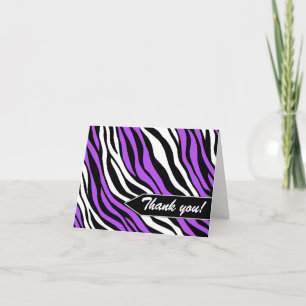 Cartes de remerciement à motif zèbre violet