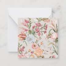 Cartes de remerciement à plat floral Roses roses C