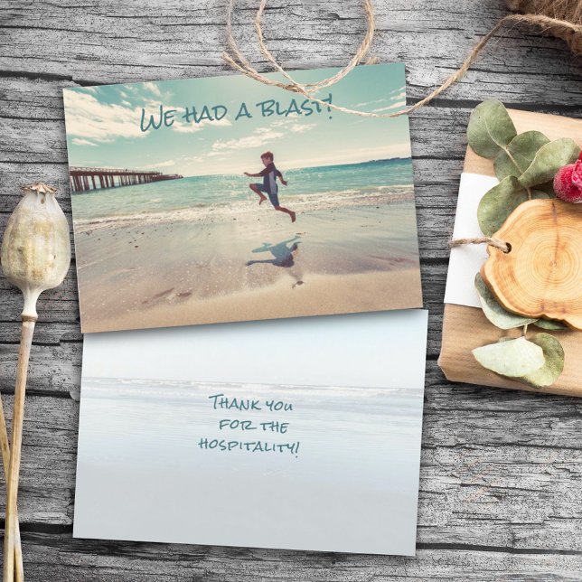 Cartes de remerciement à plat Hôtellerie de plage  (Créateur téléchargé)