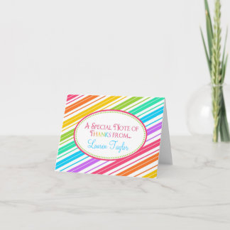 Cartes de remerciement à rayures Bonbons Sucrés