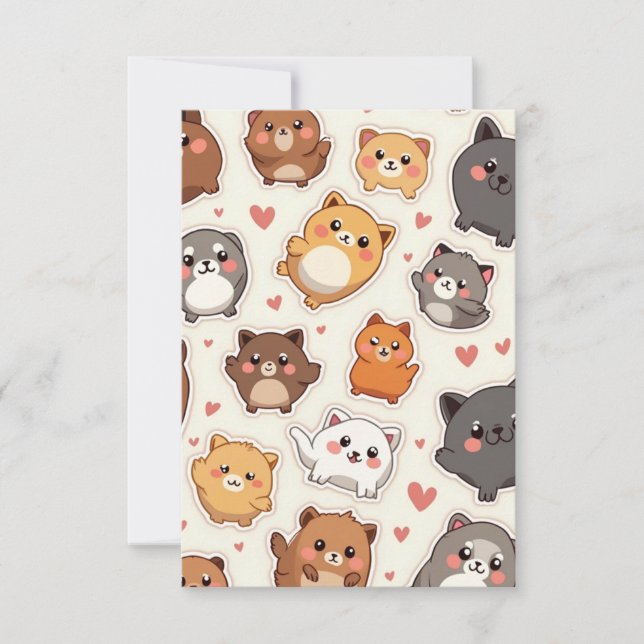 Cartes de remerciement Amour de chiot (Devant)