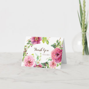 Cartes de Remerciement Aquarelle Florale Mariage