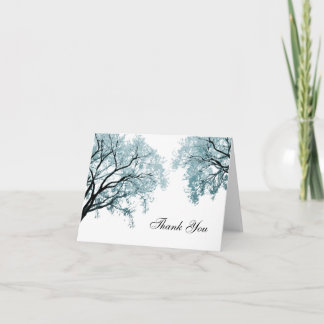 Cartes de remerciement Arbres Bleu Pastel