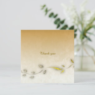 Cartes de remerciement aux feuilles dorées pliées