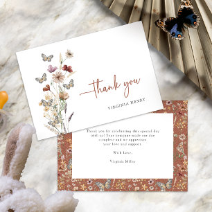 Cartes de remerciement aux fleurs sauvages Boho en