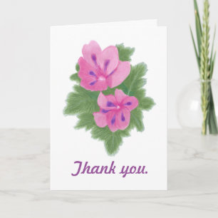Cartes de remerciement aux géraniums rose pourpre