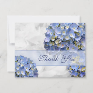 Cartes de remerciement aux hortensias bleus