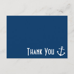 Cartes de remerciement avec ancre de bateau (Bleu