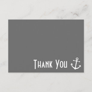 Cartes de remerciement avec ancre de bateau (Gris)