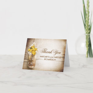 cartes de remerciement avec fleurs jaunes et blanc