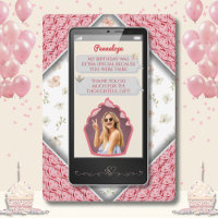Cartes de remerciement avec message textile rose t