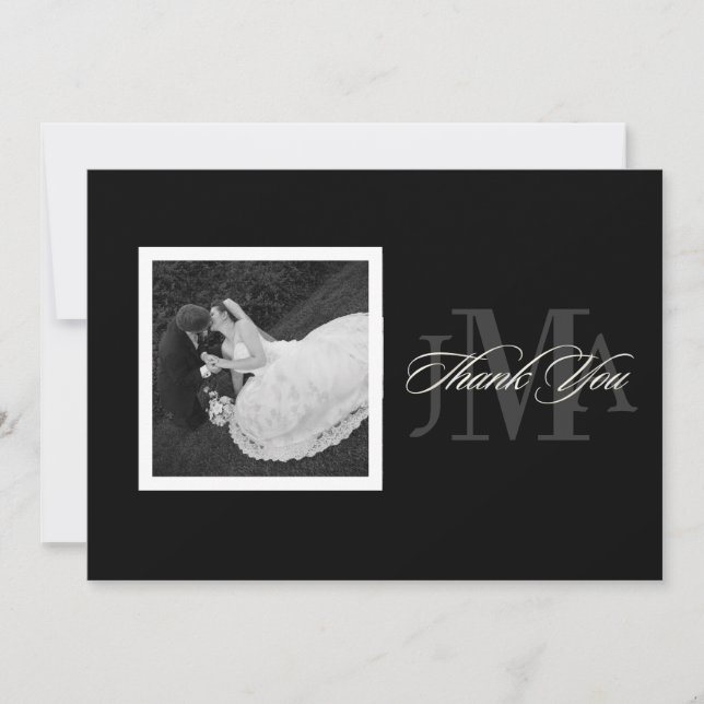 Cartes de remerciement avec monogramme PixDezines  (Devant)