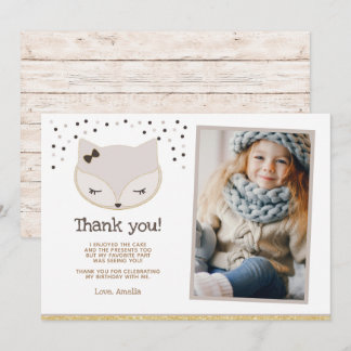 Cartes de remerciement avec photo Fox, Wonderland
