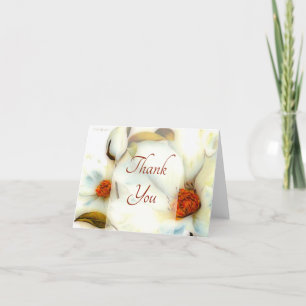 Cartes de remerciement avec roses blanches