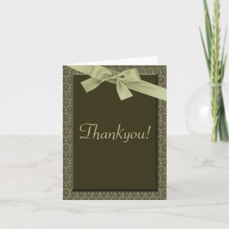 Cartes de remerciement avec ruban vert olive