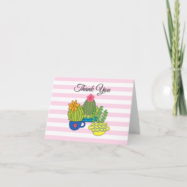 Cartes de remerciement avec succulentes en pot (Devant)