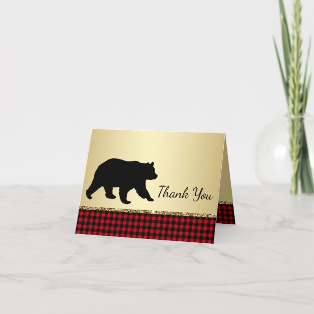 Cartes de remerciement Bear Lumberjack Bear (Devant)