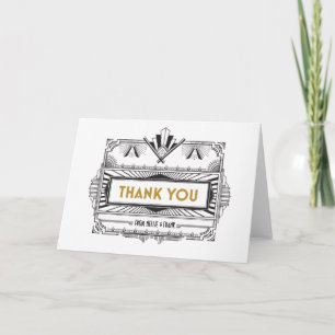 Cartes de remerciement Black and Gold Gatsby