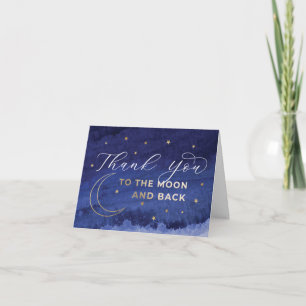 Cartes de remerciement bleues modernes pour aller 