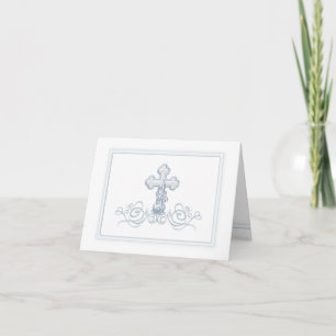 Cartes de remerciement Blue Cross pour baptême et 