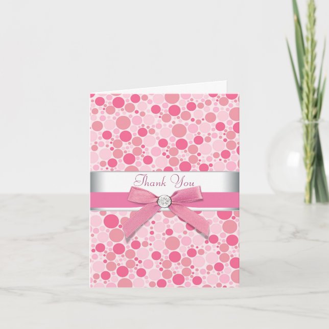 Cartes de remerciement bulles roses (Devant)